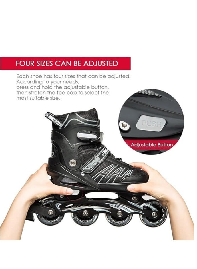 PAPAISON Kids Professional Inline Skating Shoes with 8 Lighting Wheels - Comfortable Roller Skates for Children and Adults - Image 3