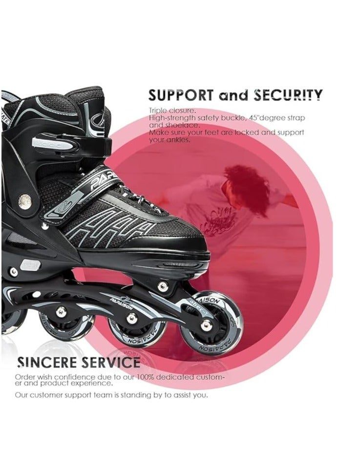 PAPAISON Kids Professional Inline Skating Shoes with 8 Lighting Wheels - Comfortable Roller Skates for Children and Adults - Image 4