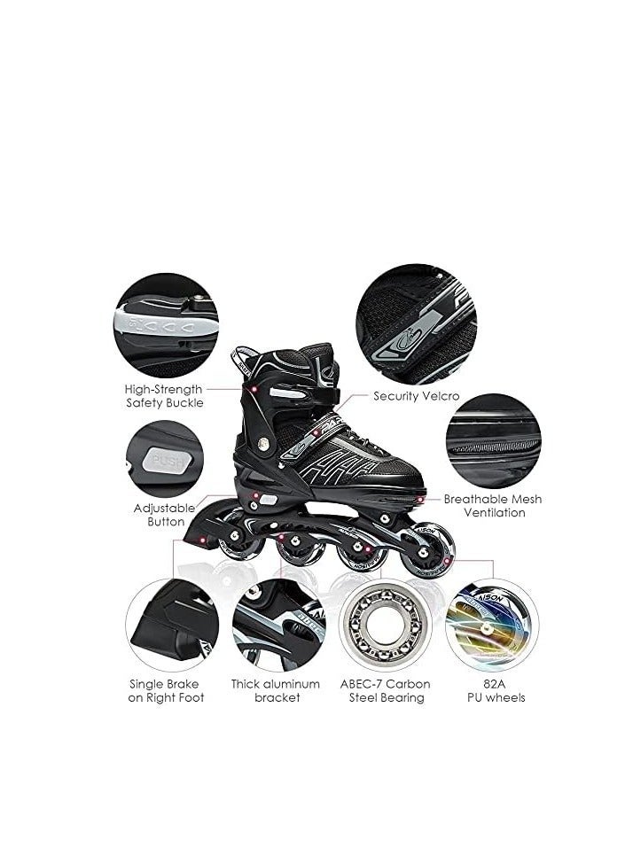 PAPAISON Kids Professional Inline Skating Shoes with 8 Lighting Wheels - Comfortable Roller Skates for Children and Adults - Image 2