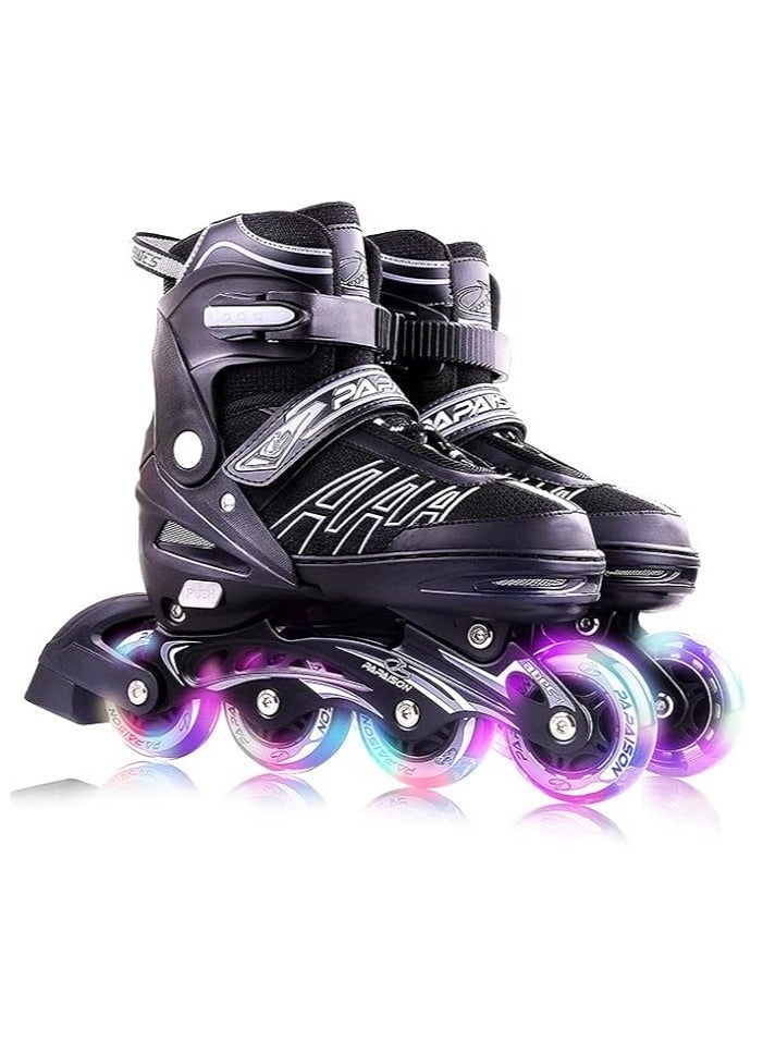 PAPAISON Kids Professional Inline Skating Shoes with 8 Lighting Wheels - Comfortable Roller Skates for Children and Adults - Image 1