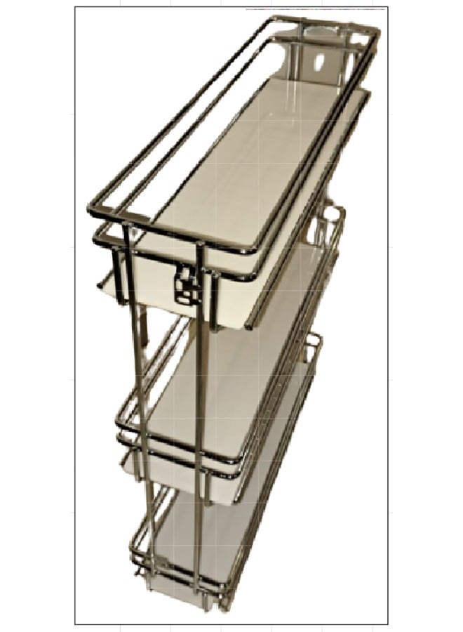 Double Pull-Out Cabinet Organizer Enhance Kitchen Organization with Dual Sliding Shelves for Easy Access