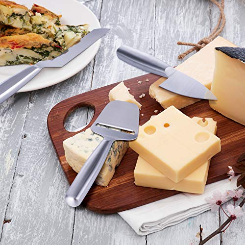 WoneNice Cheese Knives and Slate Markers Set, Collection Cheese Knife Gifts Set with 3 Long Handle Cheese Knife & Cheese Slicer For All Types of Cheese - Image 2