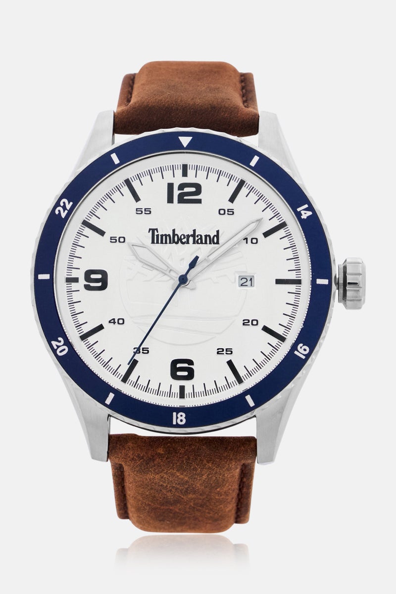 Timberland Men TDWGB0010501 Leather Analog Watch 46 mm, Brown  - Image 1