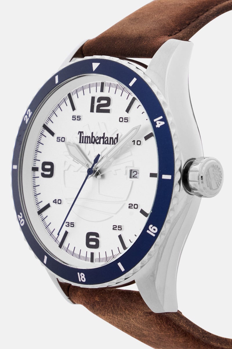 Timberland Men TDWGB0010501 Leather Analog Watch 46 mm, Brown  - Image 3