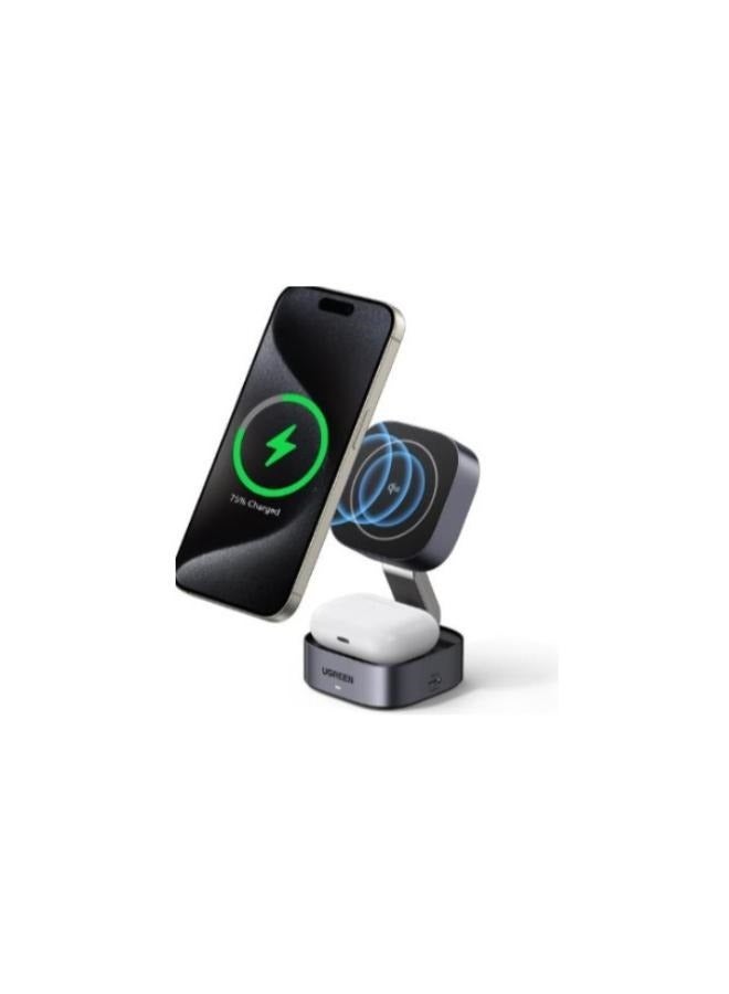 UGREEN 2-in-1 Magnetic Wireless Charging Station grey