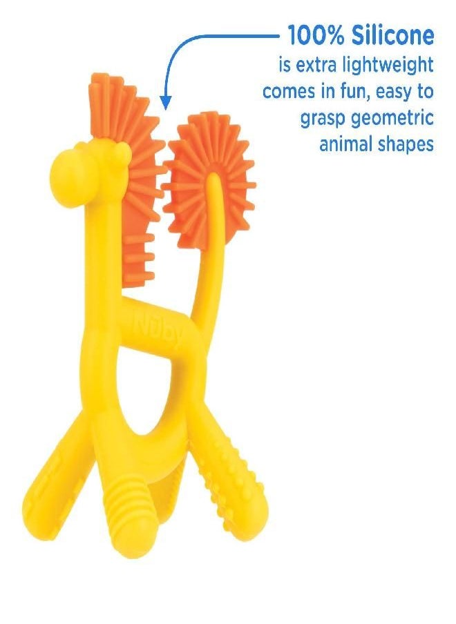 Nuby Nuby Silicone Geo Zoos Teether - Giraffe Teething Toy for Babies 3+ Months - Soothes and Massages Sore Gums  - Image 3