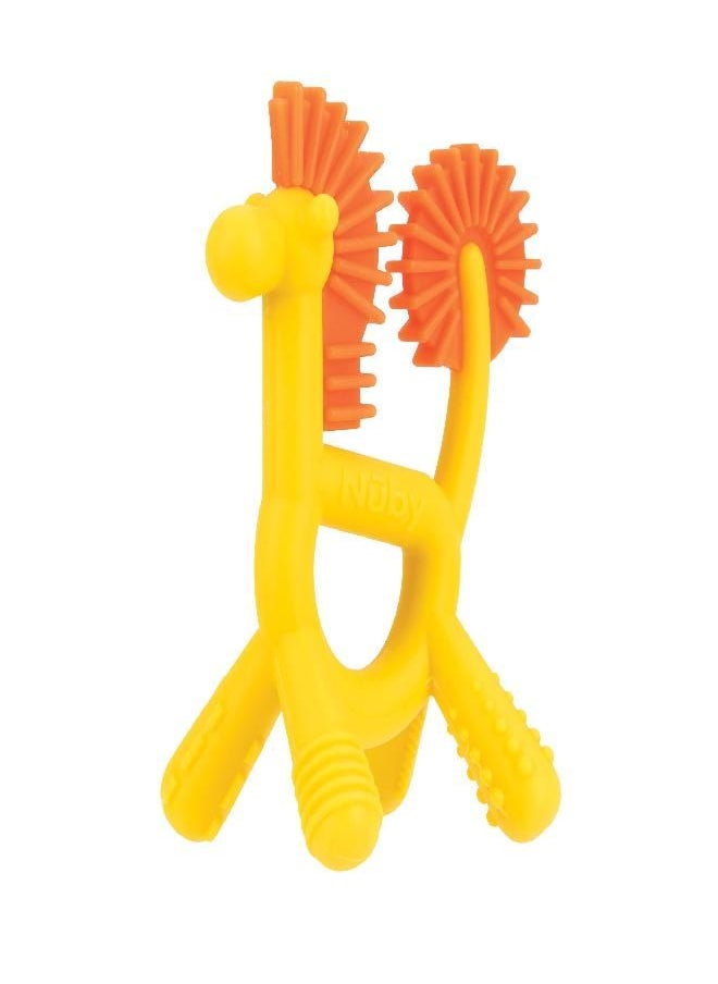 Nuby Nuby Silicone Geo Zoos Teether - Giraffe Teething Toy for Babies 3+ Months - Soothes and Massages Sore Gums  - Image 1