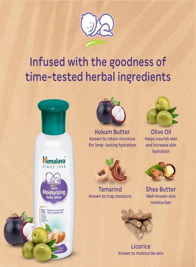 Himalaya Extra Moisturizing Baby Lotion 400ml | with Shea Butter, Olive Oil & Kokum Butter | Intensely moisturizes baby's delicate skin (Pack of 2) - Image 4