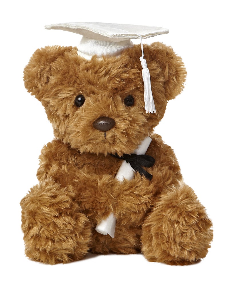 AuroraÂ® Commemorative Graduation Wagner Bear Stuffed Animal - Soft Keepsake for Graduates - A Gift of Affection to Express Congratulations - White Cap 7 Inches