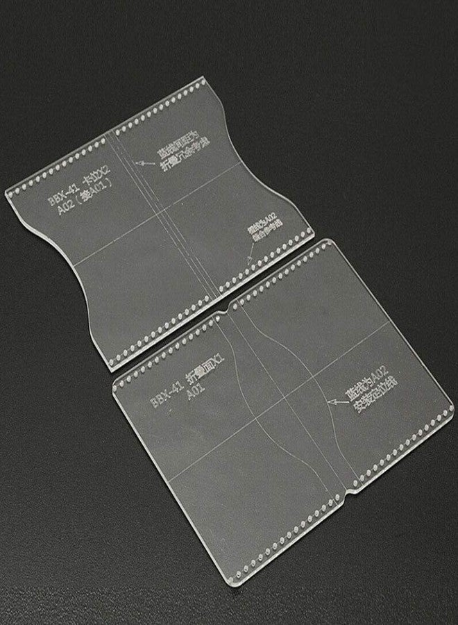 Wixine 1Set Clear Acrylic Template Handcrafting Set for Leather Wallet Bag DIY Craft Tool - Image 3