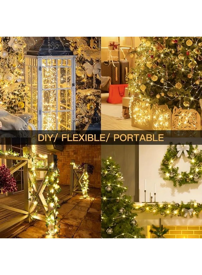White 200 LED Copper Wire Fairy Lights 787 4 Inch 8 Modes Remote Indoor Outdoor - Image 5
