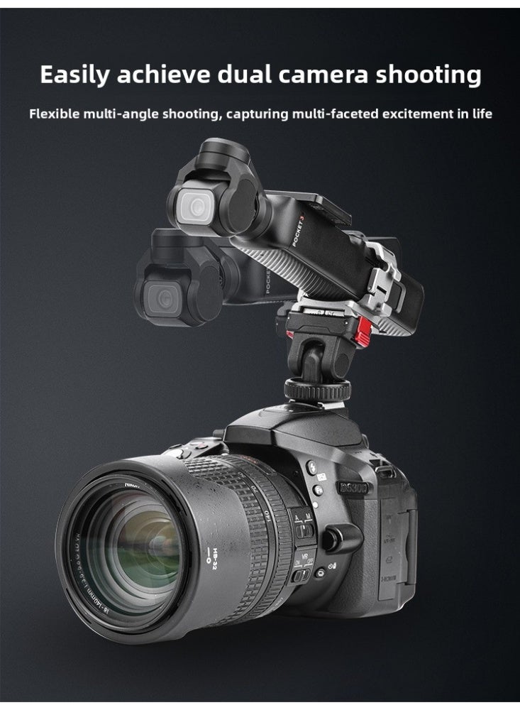 BRDRC Quick Release Expansion Frame for DJI Osmo Pocket 3 – Multi-Functional Camera Mount with Cold Shoe Interface, Sponge Padding, 1/4" Thread Compatibility, and Accessory Support - Image 5