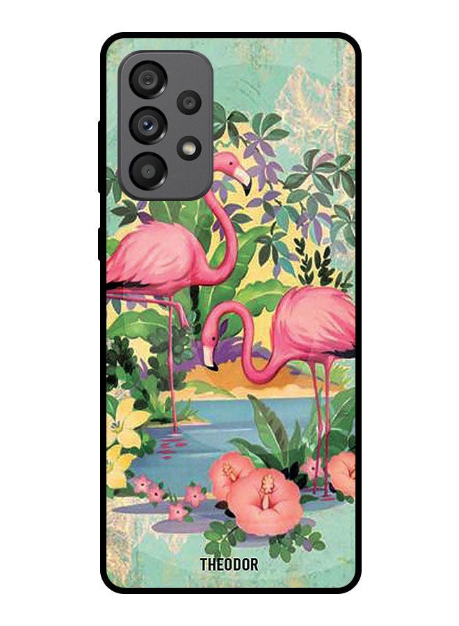 Theodor Protective Case Cover For Samsung Galaxy A73 5G     Pink Flamingoes - Image 1