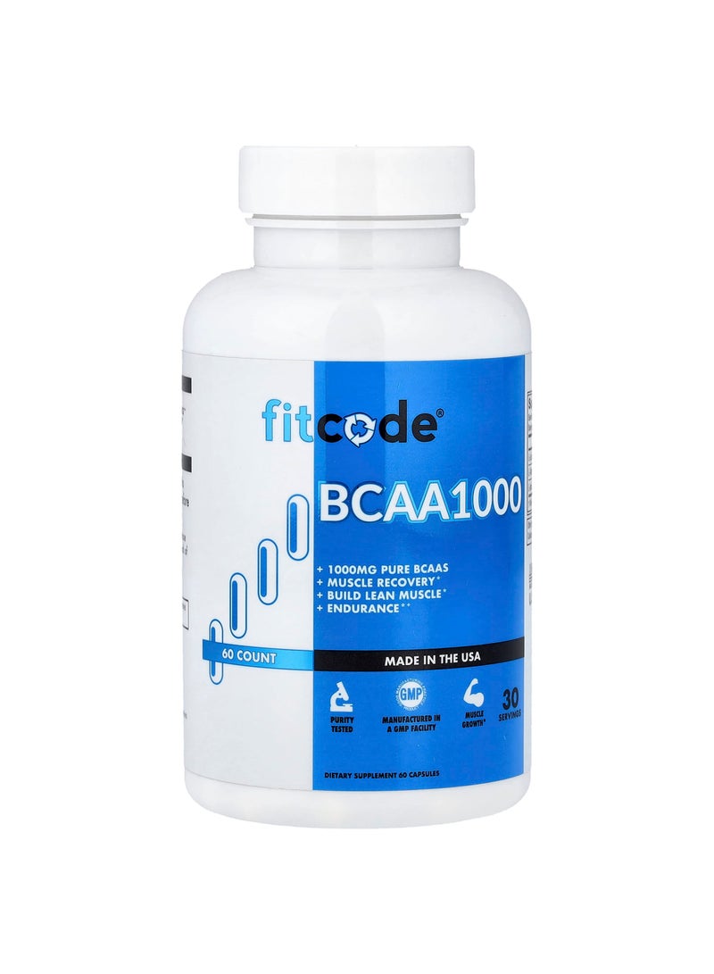 fitcode BCAA 1,000, 60 Capsules