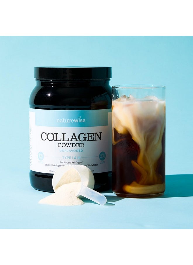 NatureWise - NatureWise Collagen Peptides Powder with Hyaluronic Acid and Vitamin C - Unflavored Collagen for Women & Men - Type I & III for Hair, Skin, & Nails - Sugar-Free, Gluten-Free, Dairy-Free - 30 Servings - Image 1