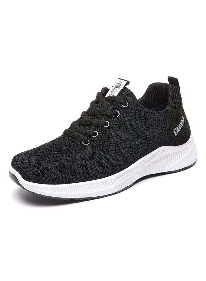 Women's Shoes  Spring New Breathable Fly-knit Mesh Running Shoes Women's Flat Lightweight Soft-soled Sports Shoes Women