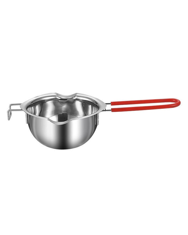 Vihaanta Chocolate Melting Machine, Steel Double Boiler Pot with Heat Resistant Handle for Melting Chocolate, Candy and Candle Making, Melted Butter Chocolate Cheese Caramel Homemade Mask =480ML (Silver) - Image 1