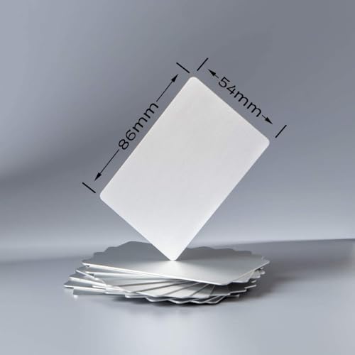 OESDLTD Thick Aluminum Metal Business Cards Anodized Aluminum 86 X 54 X 0.8mm 15 pcs Include Protector Sleeves (silver) - Image 2
