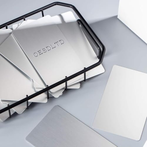OESDLTD Thick Aluminum Metal Business Cards Anodized Aluminum 86 X 54 X 0.8mm 15 pcs Include Protector Sleeves (silver) - Image 5