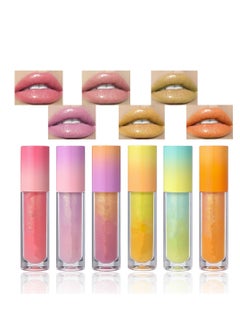Excefore 6 PCS Long Lasting Lip Oil Light Lipgloss Set, Glitter Liquid Lip Gloss, Non Sticky, Hydrating Lip Oils With a High Shine Glossy Finish  - Image 1