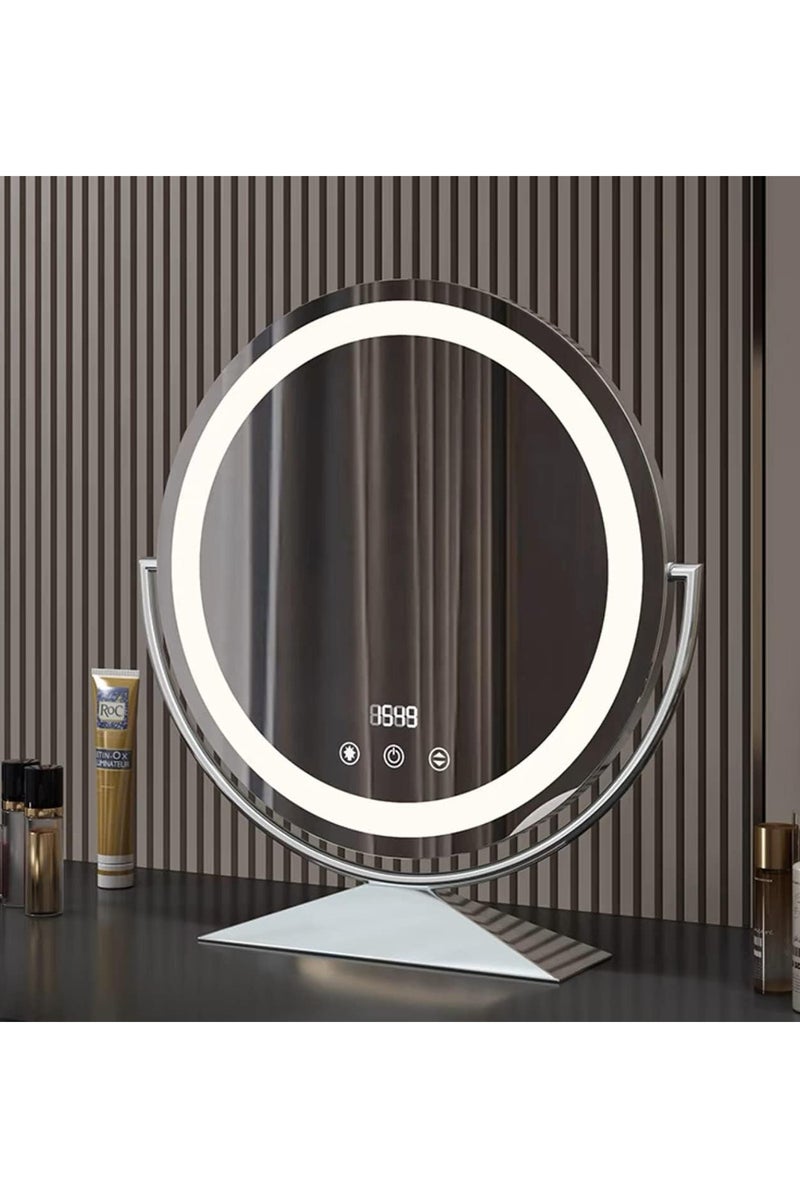 MONOGUE Round Lighted Vanity Mirror with Touch Sensor  3 Lighting Modes & Adjustable Brightness - Image 1