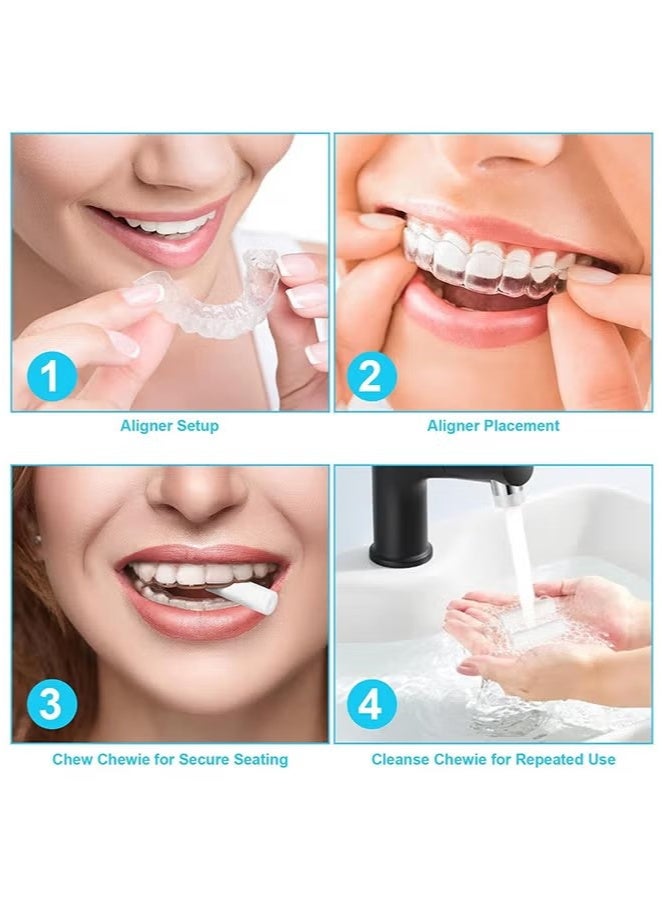 Generic 10 Pieces Aligner Chewies for Aligner Chompers Aligner Trays Seater Chewies Aligner Seater Chewies for Invisalign Aligners Mint Scent Free Carry Case for Travel and Storage White  - Image 3