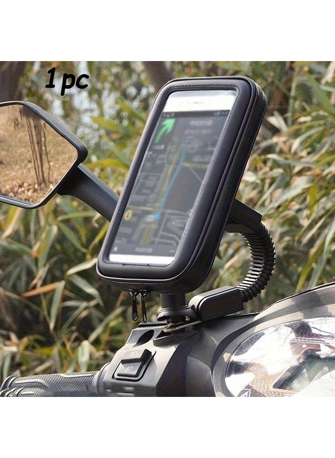 Motorcycle Handlebar Phone Mount 360 Rotation Rain Cover XL TPU Material 1pc - Image 2