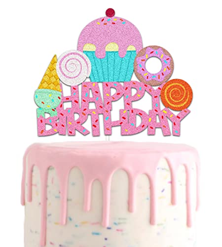 ChoJoy Donut Cake Toppers Candy Cake Decoration with Lollipops Ice Cream Cupcake Donuts for Candy themed Birthday Party - Image 1