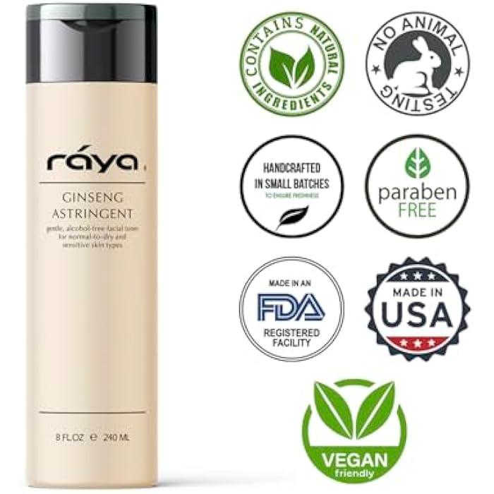 RAYA Ginseng Astringent with AHA 8 oz (G-205) | Gentle Glycolic Facial Toner for Dry and Sensitive Skin | Helps Tighten Pores, Smooth Complexion, and Reduce Fine Lines | Made with Alpha Hydroxy Acids - Image 5