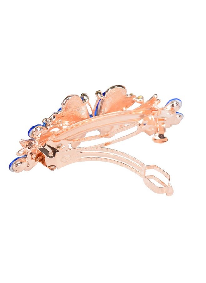 Sankuwen Sankuwen Luxury Butterfly Hair Barrettes Crystal Hair Clip Sparkly Metal Snap Hair Clip for Women Girls（Style-A,Champagne）  - Image 4