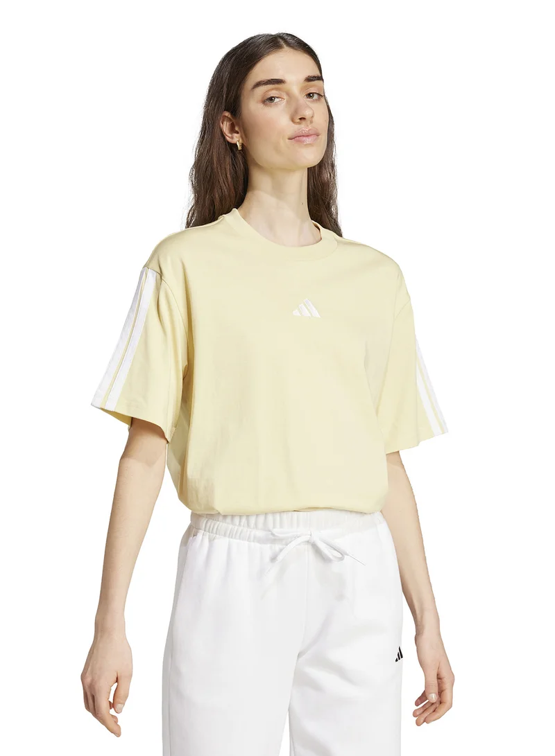 Adidas Essential 3 Stripe Boyfriend T-Shirt