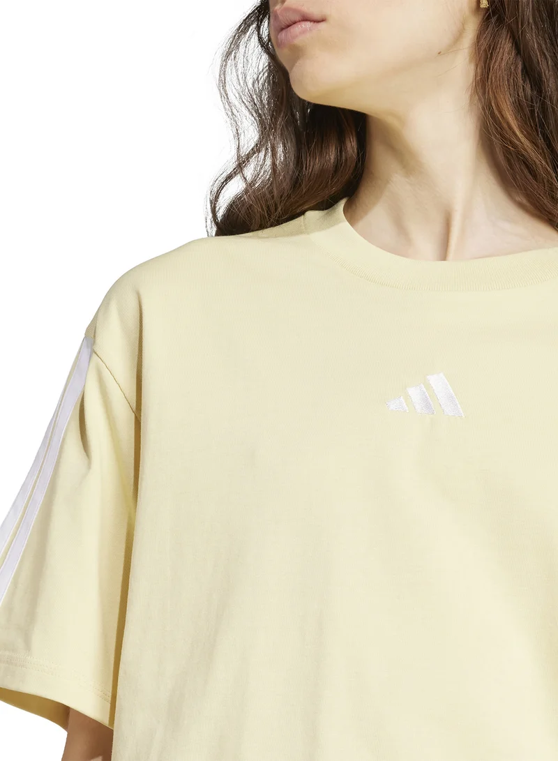 Adidas Essential 3 Stripe Boyfriend T-Shirt