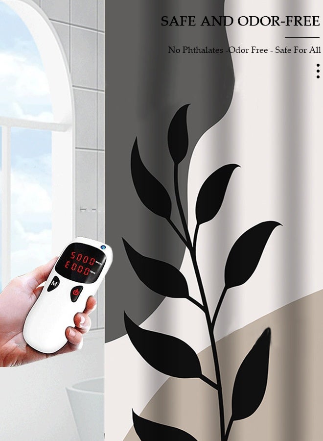 DUNISO 4 Pcs Bathroom Shower Curtain Set, Bathroom Sets with Rugs(Bath Mat, U Shape and Toilet Lid Cover Mat) and Shower Curtain With 12 Metal Hooks, Water Absorbent, Machine Washable Bath Rugs For Bathroom - Image 5