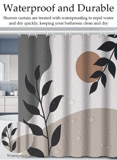 DUNISO 4 Pcs Bathroom Shower Curtain Set, Bathroom Sets with Rugs(Bath Mat, U Shape and Toilet Lid Cover Mat) and Shower Curtain With 12 Metal Hooks, Water Absorbent, Machine Washable Bath Rugs For Bathroom  - Image 2