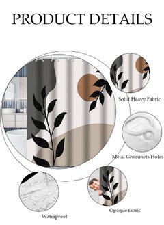 DUNISO 4 Pcs Bathroom Shower Curtain Set, Bathroom Sets with Rugs(Bath Mat, U Shape and Toilet Lid Cover Mat) and Shower Curtain With 12 Metal Hooks, Water Absorbent, Machine Washable Bath Rugs For Bathroom  - Image 3