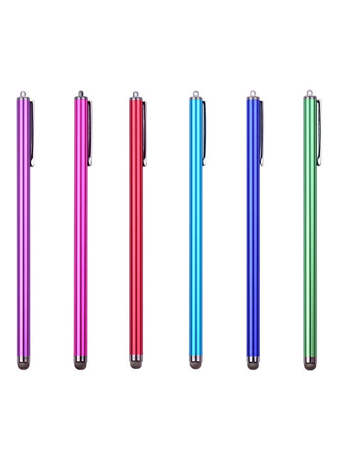 NIBEMINENT 6-Piece Universal Stylus Pens For Touchscreens Cellphone Tablet Multicolour - Image 1