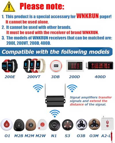 WNKRUN Signal Amplifier Repeater to Extend Signal Range for WNKRUN Pager System (Only be Used with WNKRUN Brand Products) - Image 4