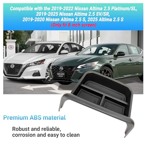 Sinminou Center Console Organizer Dashboard Tray Compatible with 2019-2025 Nissan Altima 2.5 (Platinum/SL/SR/SV/S) Screen Accessories, Dashboard Storage Box (Only Fit 8 inch Screen) - Image 3