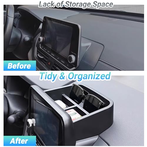 Sinminou Center Console Organizer Dashboard Tray Compatible with 2019-2025 Nissan Altima 2.5 (Platinum/SL/SR/SV/S) Screen Accessories, Dashboard Storage Box (Only Fit 8 inch Screen) - Image 4