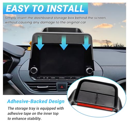 Sinminou Center Console Organizer Dashboard Tray Compatible with 2019-2025 Nissan Altima 2.5 (Platinum/SL/SR/SV/S) Screen Accessories, Dashboard Storage Box (Only Fit 8 inch Screen) - Image 5