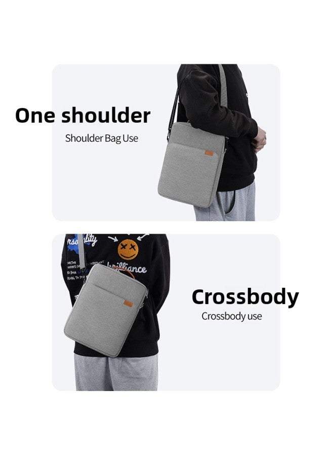 BUBM Tablet Bag Solid Color Wear-resistant Suitable For IPad Bag Lightweight Portable Shoulder Crossbody Bag-Color:Gray-Size:13inch - Image 3