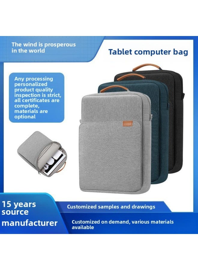 BUBM Tablet Bag Solid Color Wear-resistant Suitable For IPad Bag Lightweight Portable Shoulder Crossbody Bag-Color:Gray-Size:13inch - Image 2
