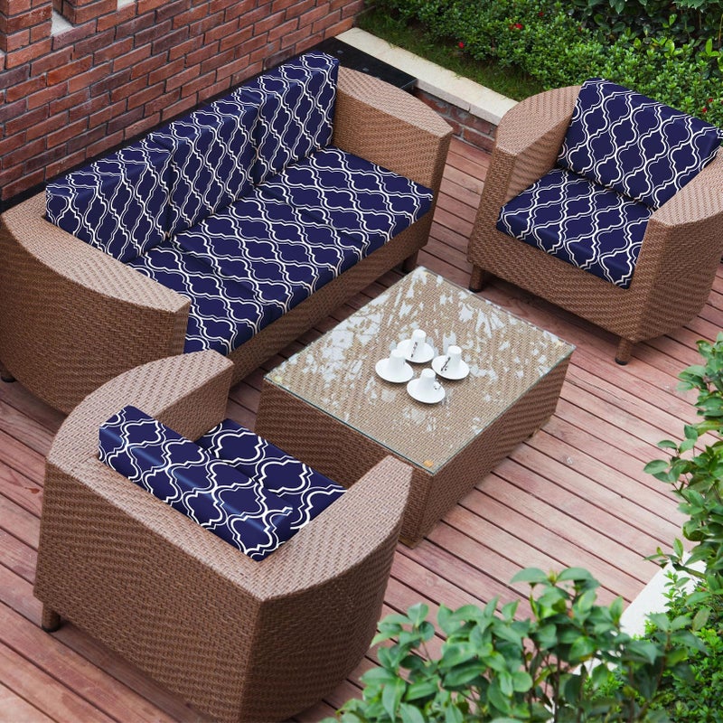 pickyNproud 8Pcs Patio Cushion Covers Stretch Outdoor Couch Cushions Slipcovers Replacement Washable Furniture Protector with Elastic Bottom Sofa Chair Seat Cover, Deep Blue - Image 4