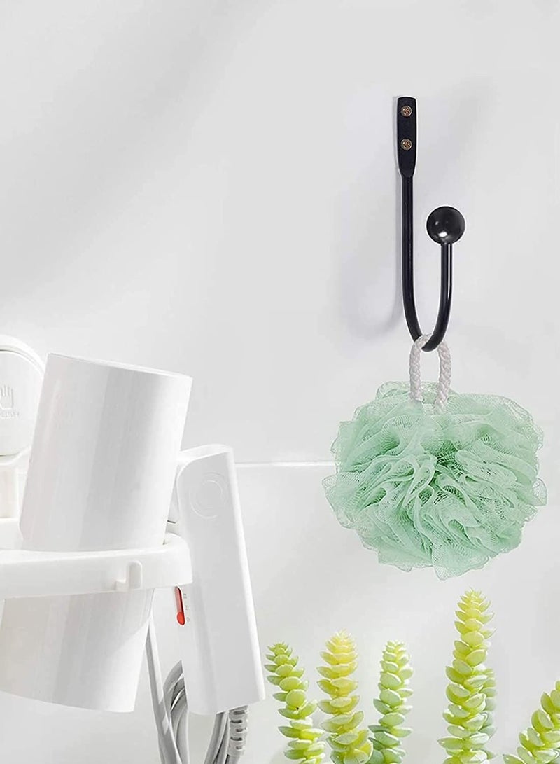 Curtain Holdback 2pcs Wall Mounted Drapery Tiebacks with Screws Heavy Duty Metal Decorative Window Drapery Holder Curtain Hook with Screws Black