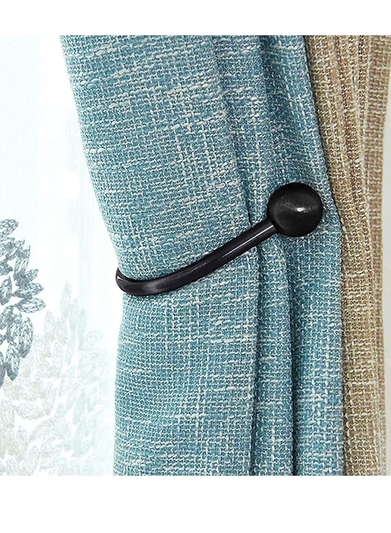 Curtain Holdback 2pcs Wall Mounted Drapery Tiebacks with Screws Heavy Duty Metal Decorative Window Drapery Holder Curtain Hook with Screws Black