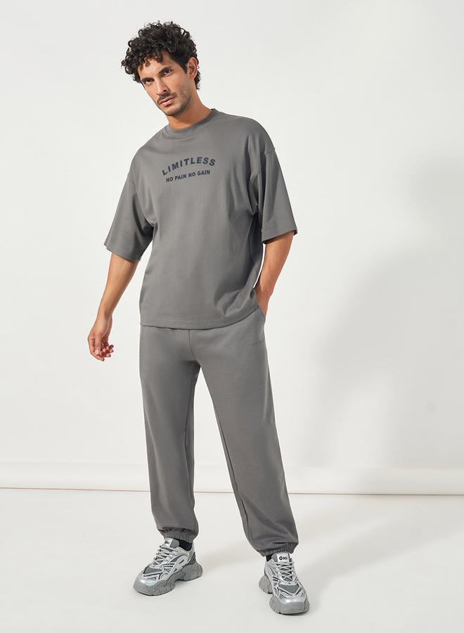 Styli Eco Earth Flock Print Boxy T-Shirt & Joggers Co-Ords  - Image 1