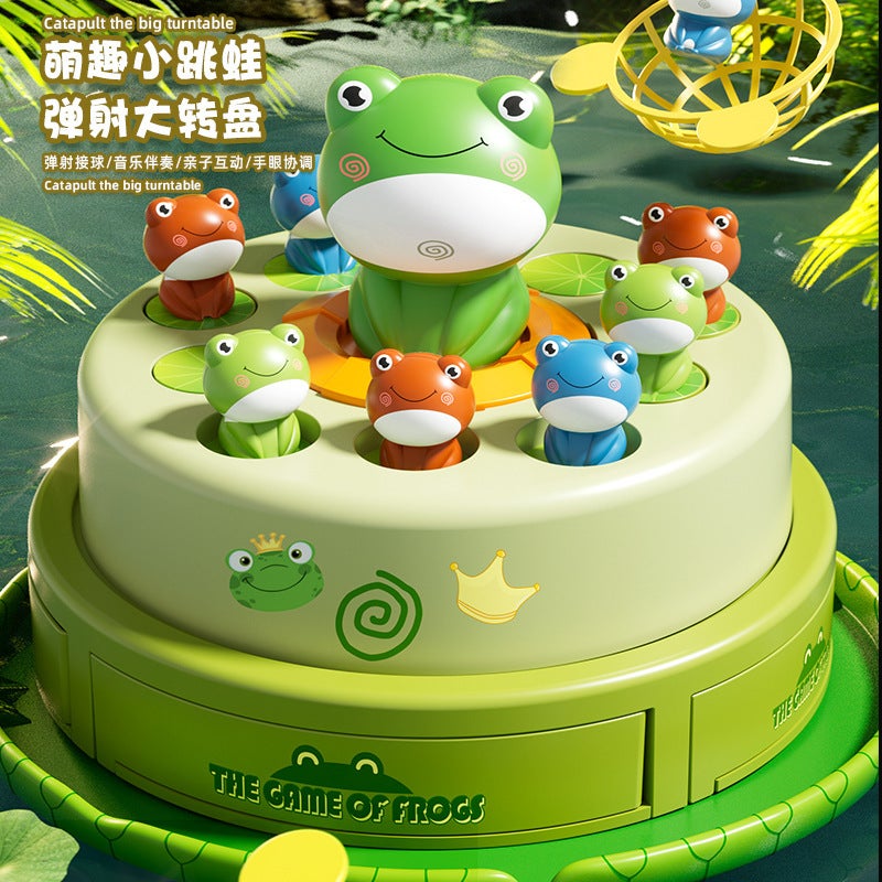 لعبة ضفادع ناطقة إلكترونية – أسلوب الدق الجرذ – لعبة تدريب رد الفعل للأطفالJumping Frog Turntable - Image 4