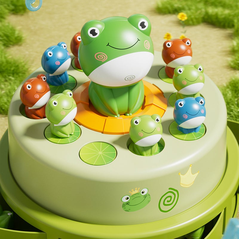 لعبة ضفادع ناطقة إلكترونية – أسلوب الدق الجرذ – لعبة تدريب رد الفعل للأطفالJumping Frog Turntable - Image 3