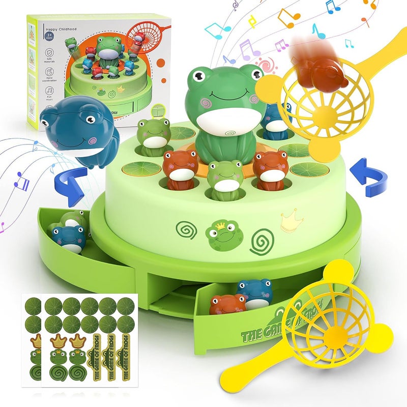 لعبة ضفادع ناطقة إلكترونية – أسلوب الدق الجرذ – لعبة تدريب رد الفعل للأطفالJumping Frog Turntable - Image 5