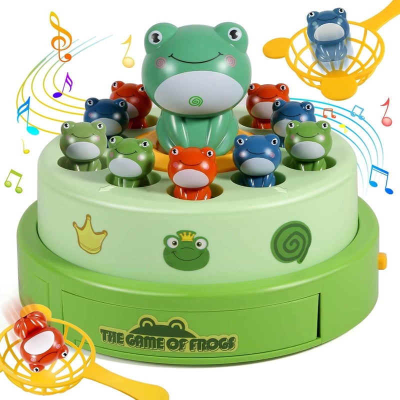 لعبة ضفادع ناطقة إلكترونية – أسلوب الدق الجرذ – لعبة تدريب رد الفعل للأطفالJumping Frog Turntable - Image 2